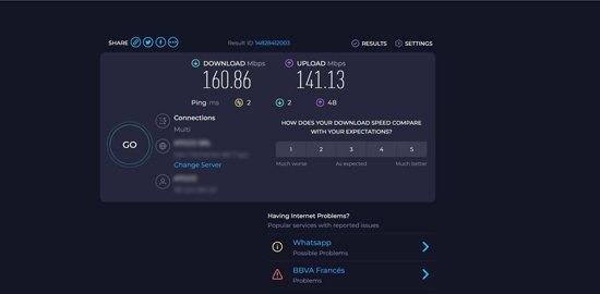 Speedtest.net Test de conexión a internet