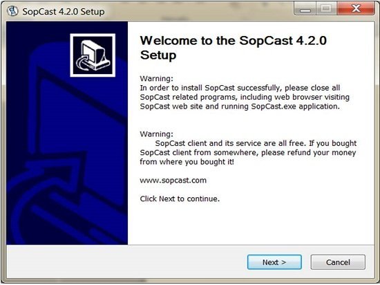 Instalar SopCast en Windows