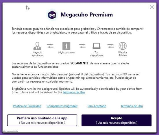 Características de Megacubo Premium