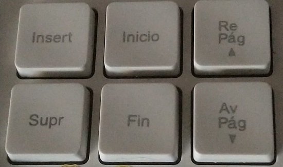 La tecla Inicio del teclado