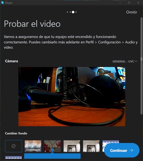 Probar video en Skype